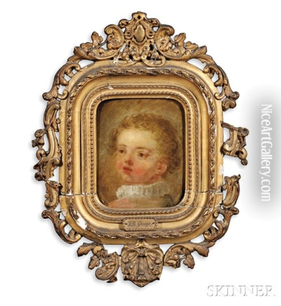 Bust Of A Child Oil Painting - Jean Baptiste Greuze