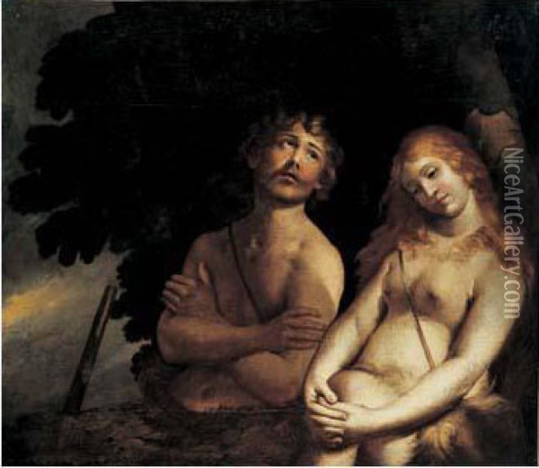 Adam Et Eve Apres Le Peche Originel Oil Painting - Pietro della Vecchia