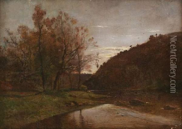 Paysage Fluvial Oil Painting - Gustave Castan