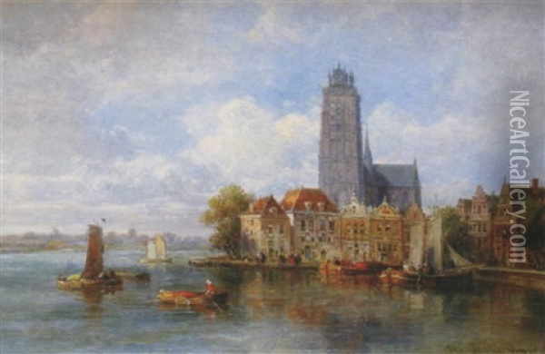 Utrecht, Scene Animee Oil Painting - Pierre Justin Ouvrie