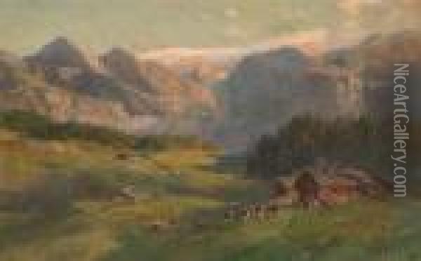 The Gotzen Alps Oil Painting - Edward Theodore Compton