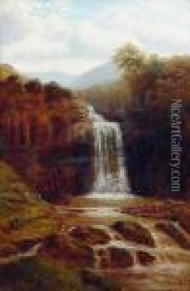 Hornton Force Oil Painting - William Mellor