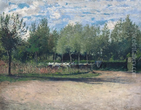 Il Parco Di Monza Oil Painting - Mose di Giosue Bianchi