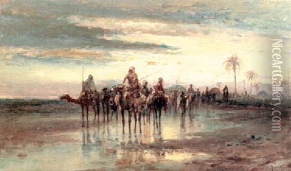 Arabes Oil Painting - Joaquin Miro