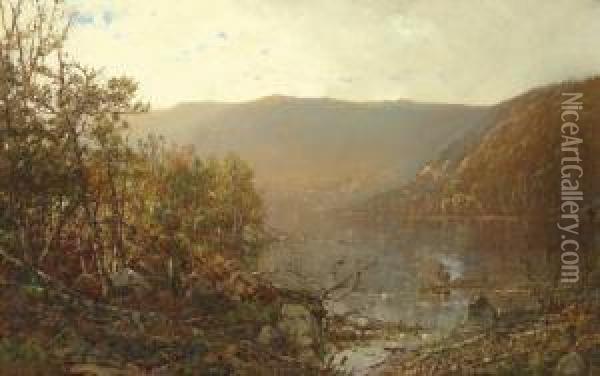Fishing In The Adirondacks Oil Painting - William Louis Sonntag