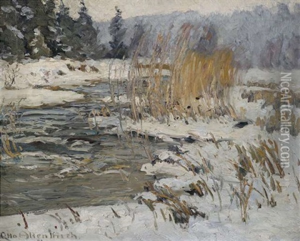 Winterliche Bachlandschaft Oil Painting - Otto Altenkirch