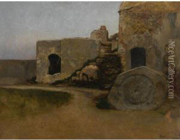 The Old Mill, Bordighera Oil Painting - Elihu Vedder