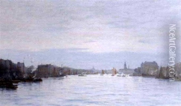 Le Port D'amsterdam Oil Painting - Fernand Marie Eugene Legout-Gerard