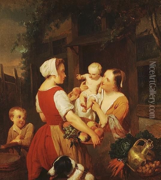 The Fruit Seller Oil Painting - Petrus Kremer