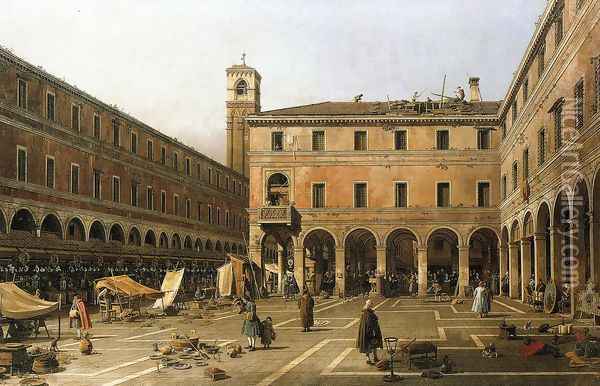 Campo di Rialto Oil Painting - (Giovanni Antonio Canal) Canaletto