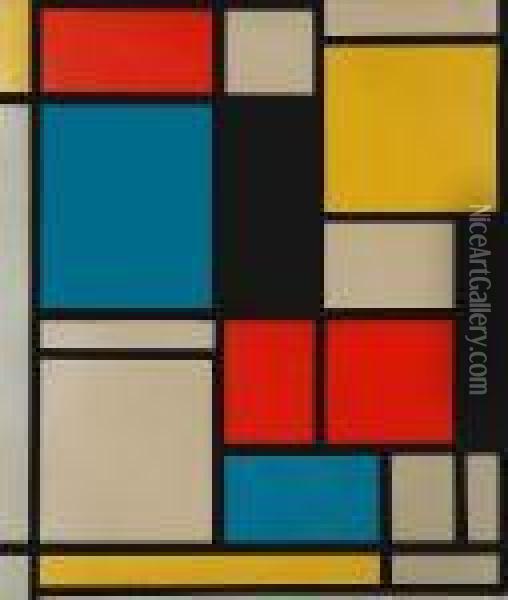 Composition In Blue, Red And Yellow Oil Painting - Piet Mondrian