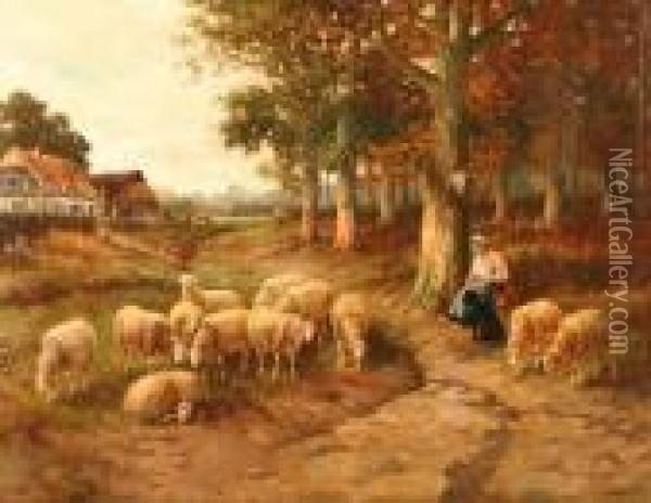 Henry Zugeschr.(belgischer Tier- Und Landschaftsmaler Oil Painting - Henry Schouten