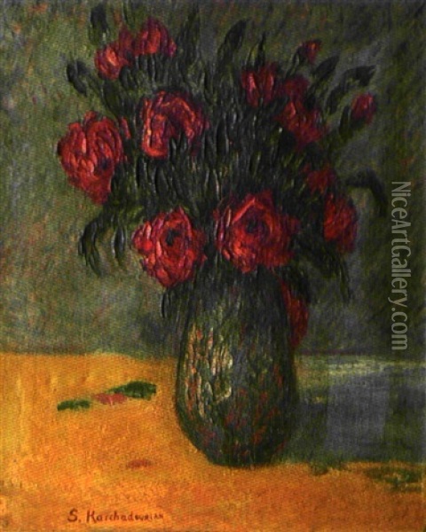 Vase De Fleurs Oil Painting - Sarkis Katchadourian