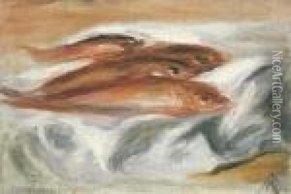 Les Poissons Oil Painting - Pierre Auguste Renoir