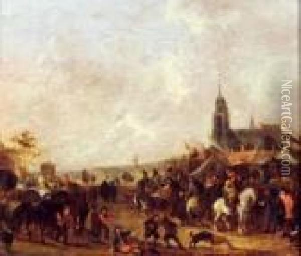 Le Marche De Chevaux Oil Painting - Hendrick De Meijer