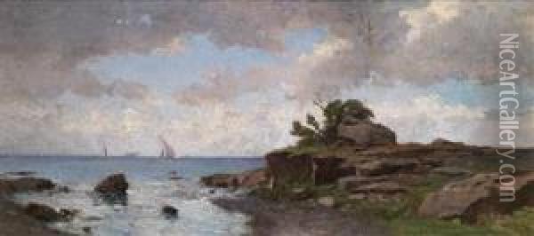 Coastallandscape Oil Painting - Achille Vertunni