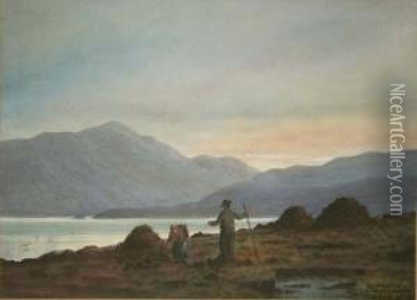 Gathering Peat, Co. Donegal Oil Painting - Douglas Alexander