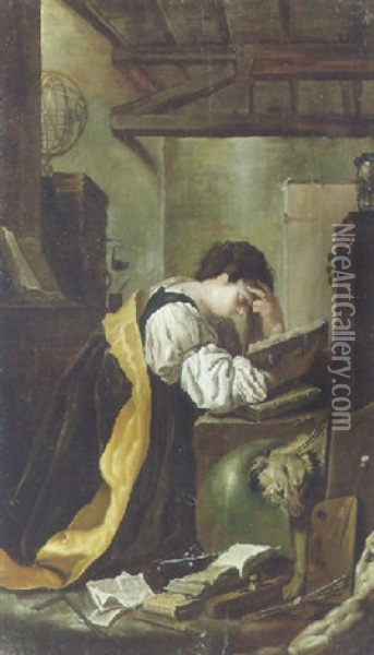 Melancholia Oil Painting - Domenico Feti