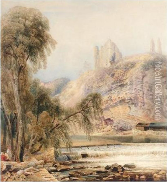 Knaresborough Castle, Yorkshire Oil Painting - Peter de Wint