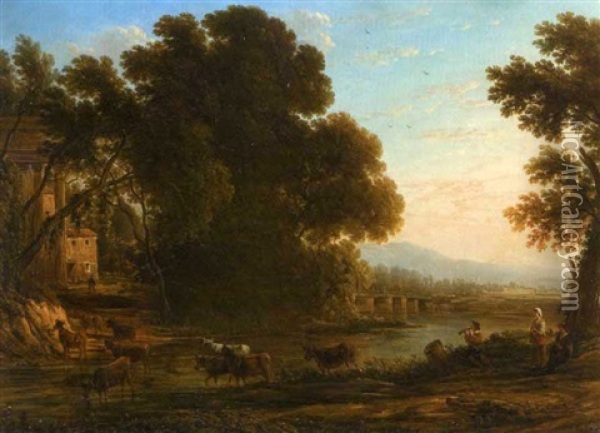 Scene Pastorale Oil Painting - Victor de Grailly