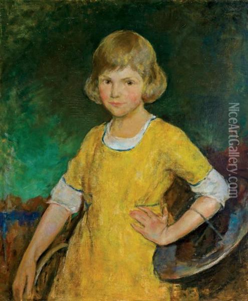 Young Girl In Yellow Oil Painting - Charles Webster Hawthorne