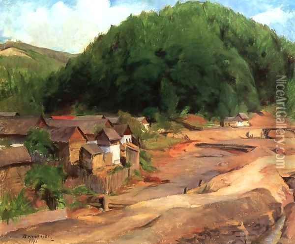 Landscape at Felsobanya 1942 Oil Painting - Gustave Surand