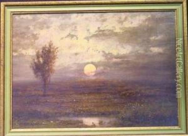 Marsh At Sunset Oil Painting - Edward B. Gay
