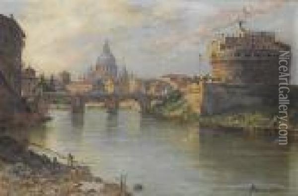 Ponte Castel S. Angelo, Roma Oil Painting - Antonietta Brandeis