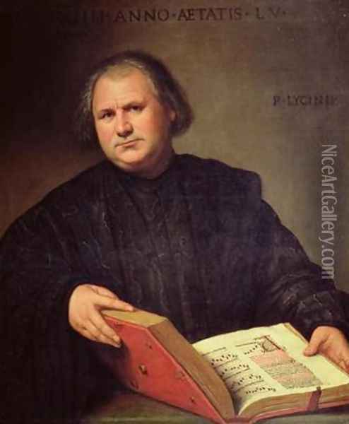 Portrait of a Man with a Missal 1524 Oil Painting - Bernardino Licinio