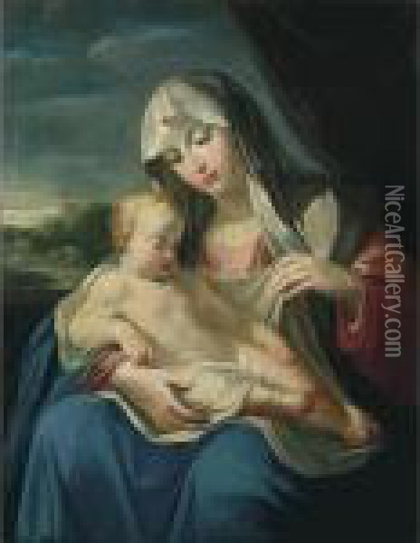 Madonna Col Bambino Oil Painting - Elisabetta Sirani