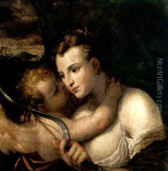 Venere E Amore Oil Painting -  Pozzoserrato