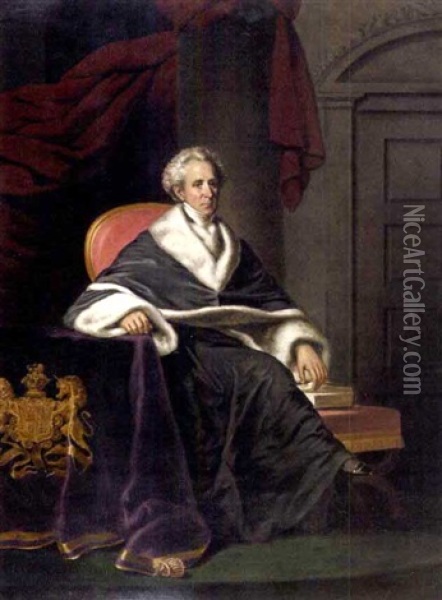 Portrait Of Sir John Beverley Robinson Oil Painting - George Theodore Berthon