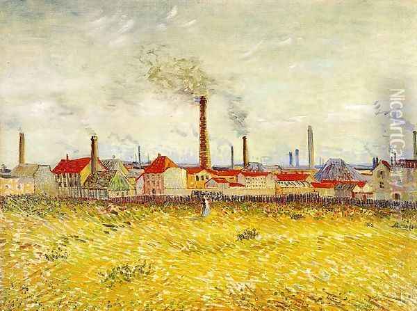 Factories At Asnieres Seen From The Quai De Clichy Oil Painting - Vincent Van Gogh