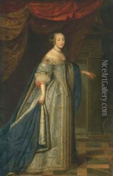 Portrait D'henriette Marie, Reine D'angleterre Oil Painting - Charles Beaubrun