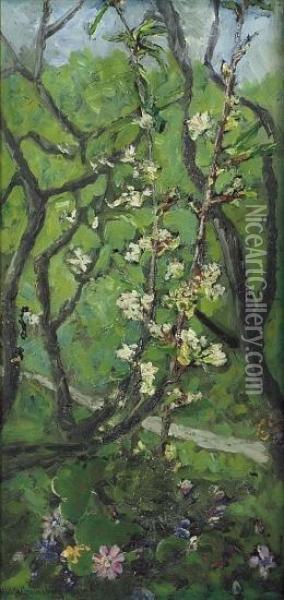 Blomstrende Fruktgrener Oil Painting - Hulda Gronneberg