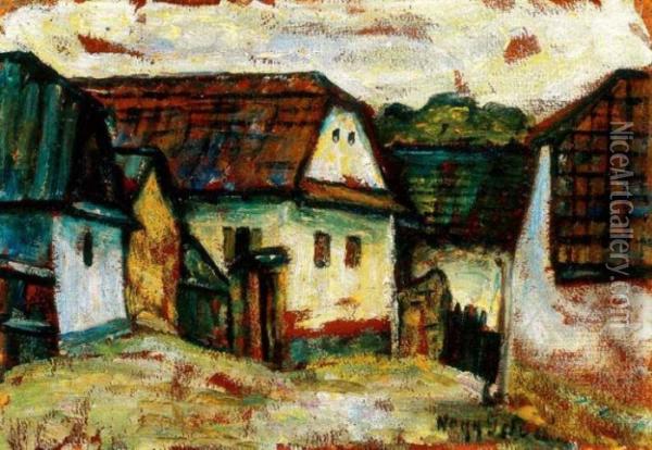 Village In Transsylvania Oil Painting - Istvan Nagy