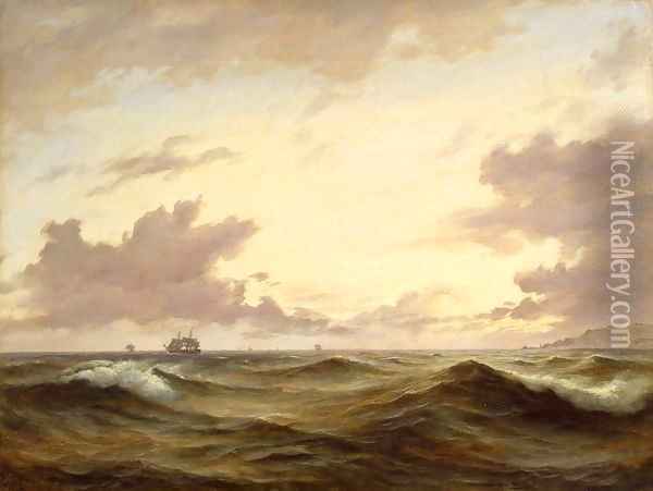 Seascape Oil Painting - Anton Melbye