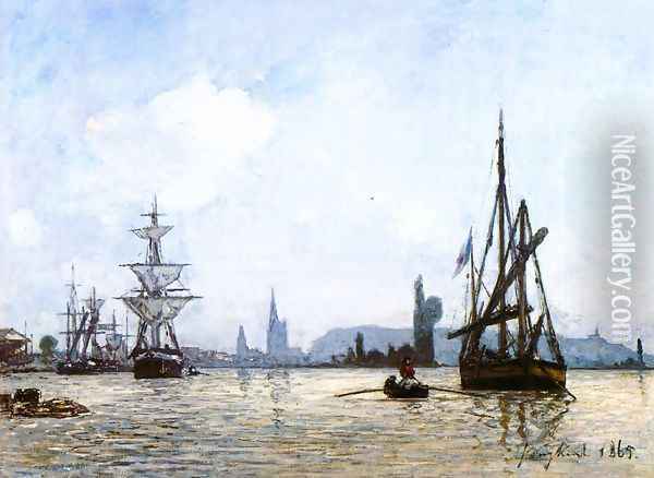 View Of Rouen Oil Painting - Johan Barthold Jongkind