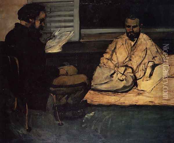 Paul Alexis Reading To Zola Oil Painting - Paul Cezanne