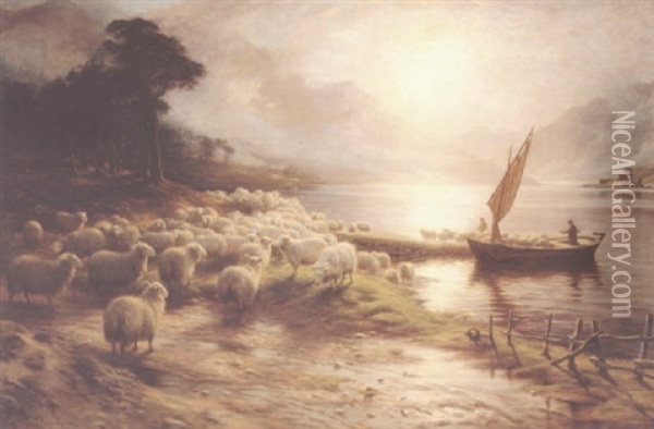 The Ferry On The Loch Oil Painting - Joseph Farquharson