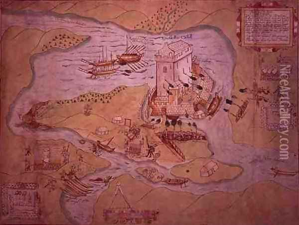 Aug I ii f.39 The Siege of Enniskillen Castle 1593-94, 17th February 1593 Oil Painting - John Thomas