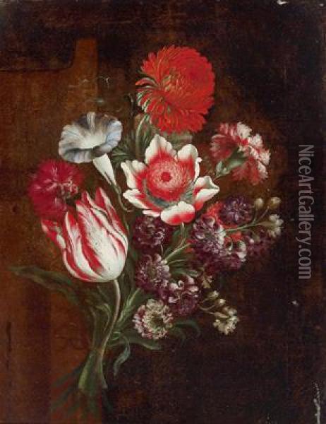 Ein Paar Blumenstillleben Oil Painting - Bartolomeo Ligozzi