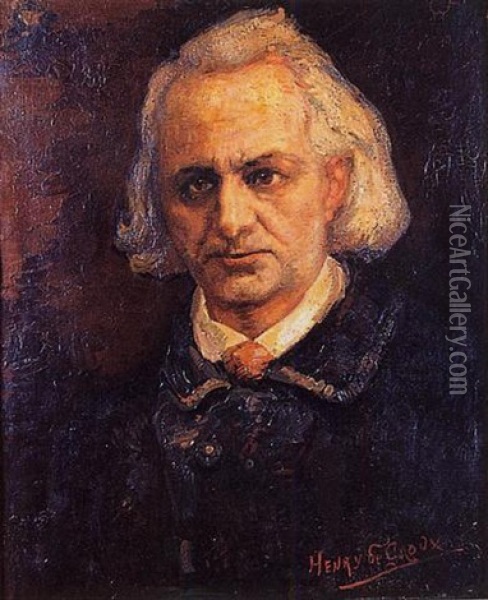 Portrait De Charles Baudelaire Oil Painting - Henry de Groux