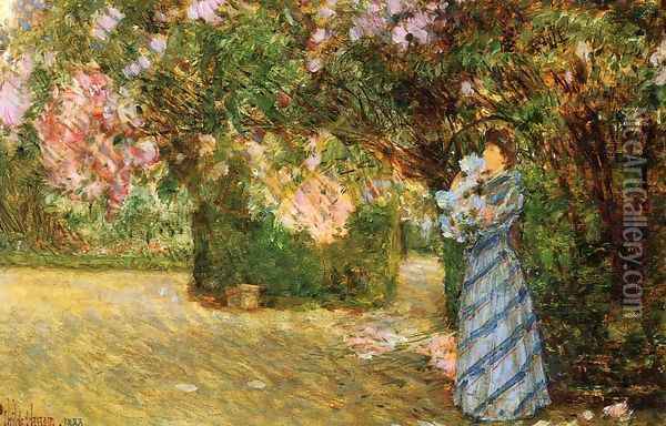 Mrs. Hassam at Villiers-le-Bel Oil Painting - Frederick Childe Hassam