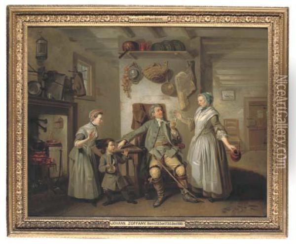 'the Farmer's Return' Oil Painting - Johann Zoffany