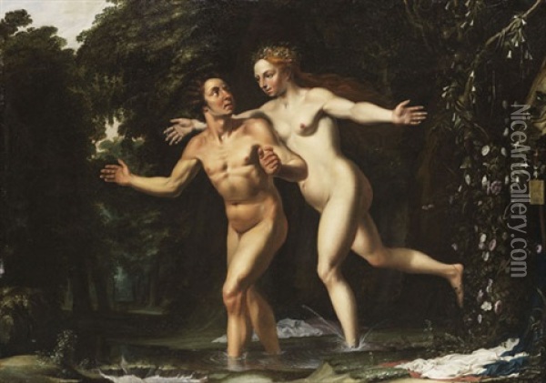 Hermaphroditos Und Salmakis Oil Painting - Louis (Ludovico) Finson