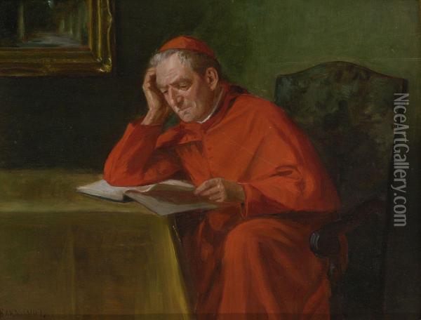 Lesender Kardinal Oil Painting - Max Barascudts
