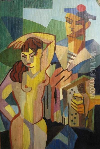 Sailor And Woman Oil Painting - Jakob Adolf Holzer