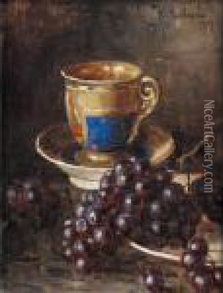 Still Life With Cup Oil Painting - Iulii Iul'evich (Julius) Klever