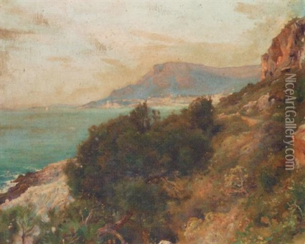 Bord De Rivage Mediterraneen Oil Painting - Jules Alexis Muenier